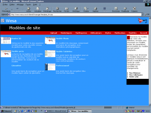 Aperçu du générateur du site WESA