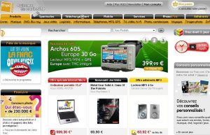 Le site Internet de vente en ligne du célèbre magasin de produits culturel FNAC
