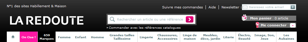 En-tête de laredoute.fr