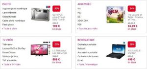 pixmania.com joue sa typographie pour mettre en valeur le prix de ses articles