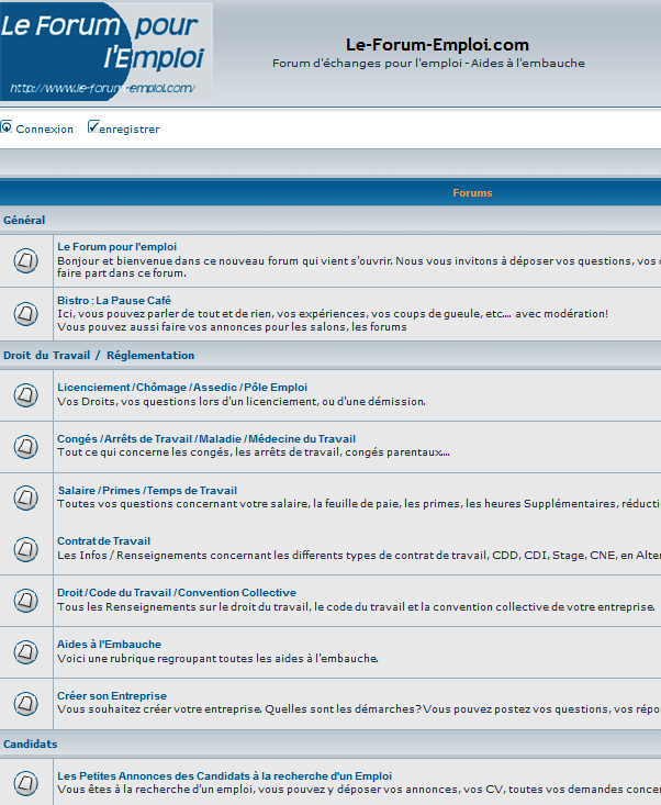 Forum de discussion pour candidats Forum de discussion pour candidats