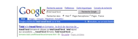 total travail forcé sur le moteur de recherche Google total travail forcé sur le moteur de recherche Google