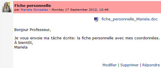 Exemple d’intervention d’un apprenant