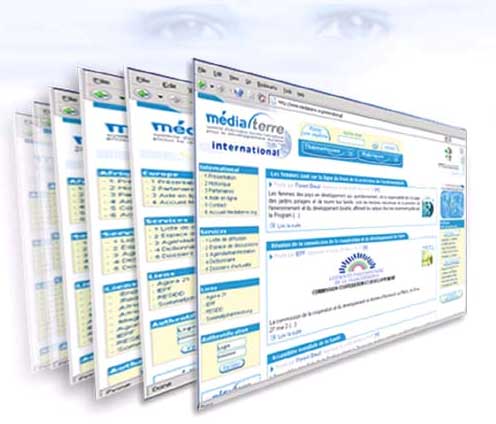 Copie d’écran de l’ancienne page d’accueil de Médiaterre