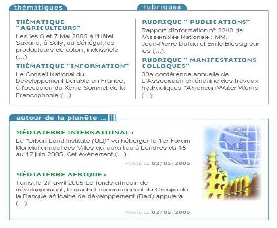 Utilisation de Médiaterre : arborescence du site et page d’accueil