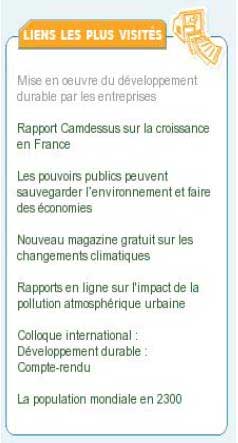 Le calendrier et les liens les plus visités