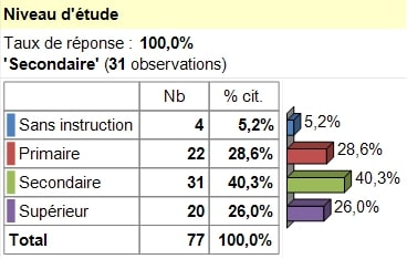 Niveau d’instruction de l’entrepreneure