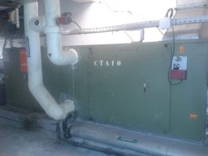 Conduit de reprise d’air dans les locaux de la banque