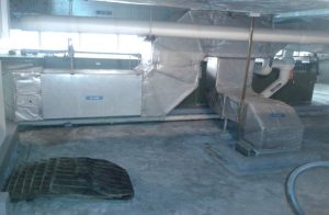 Conduit de reprise d’air dans les locaux de la banque