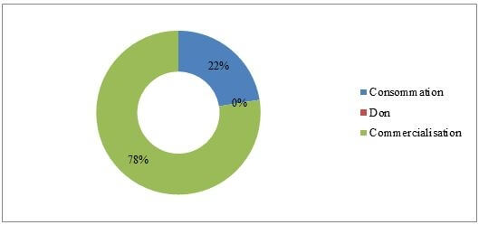la destination principale de la production piscicole