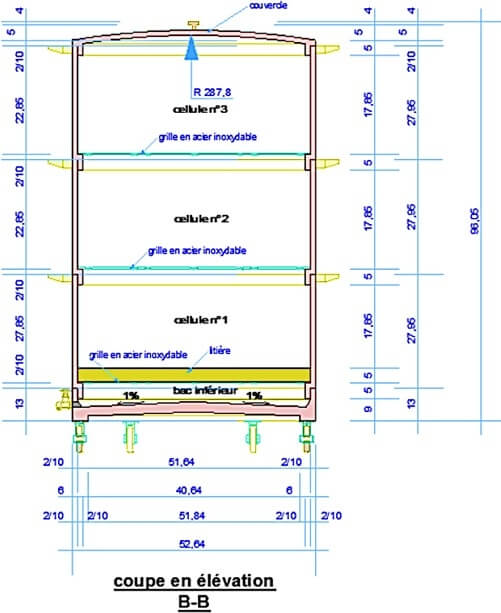 Rendu en 2D du lombricomposteur en acier galvanisé