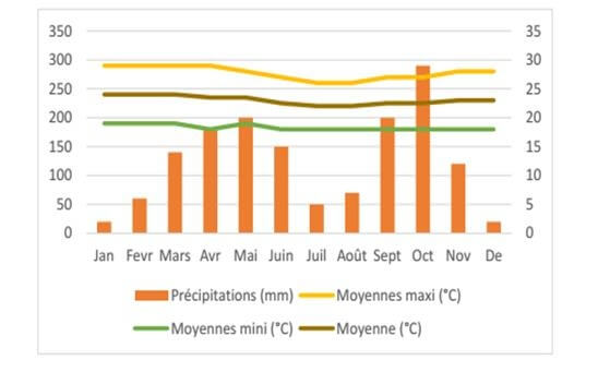 Diagramme ombrothermique de Yaoundé