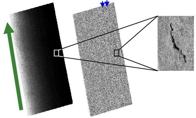 Images ASAR WSM avant (gauche) et après (droite) stretching local (Najoui, 2017)