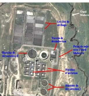 La station de l'épuration - Photo satellitaire de la STEP de la ville de Sidi Bel Abbés