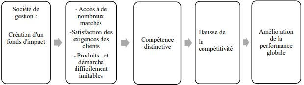 Illustration de la relation entre la création d’un fonds d’impact et la performance à travers la théorie des compétences distinctives