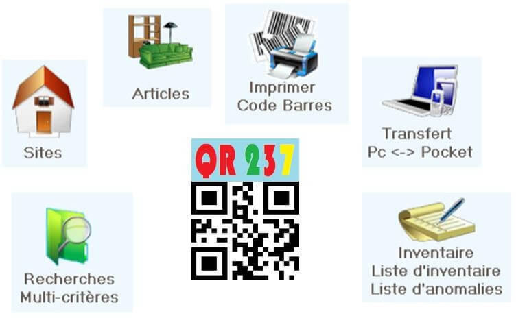 fonctionnalités de l’application QR237