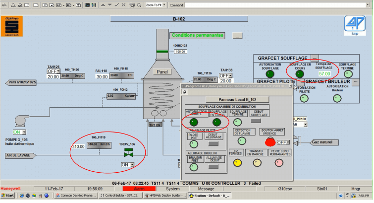 Le display au moment du soufflage