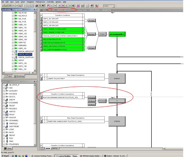 SCM pilote sous Control Builder
