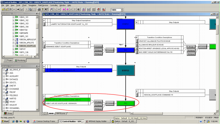 SCM soufflage à la transition Tr2