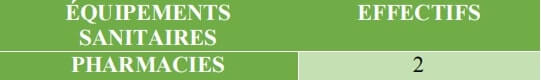 Tableau 11 équipements sanitaires