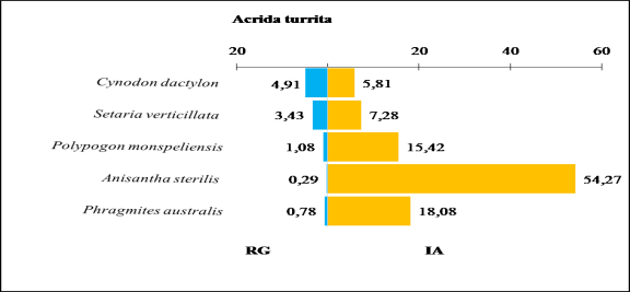 Comparaison entre les indices d’attraction des espèces végétales ingérées