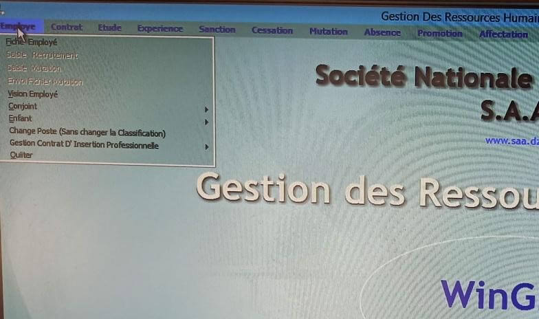 rubrique employé du logiciel