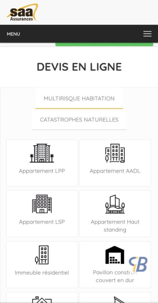 le site web de la société national d'assurance SAA