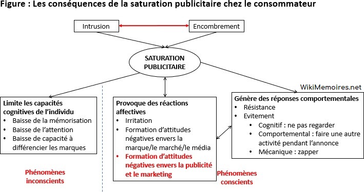 La publicité et le marketing : encombrement et intrusion - le modèle du concept de saturation publicitaire enrichi des apports théoriques