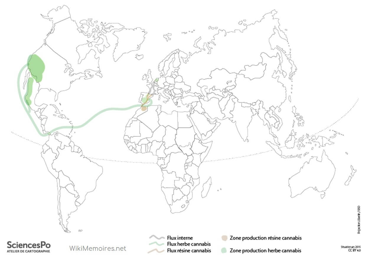 Cartographie flux Cannabis, conception Julien Magana, 2022