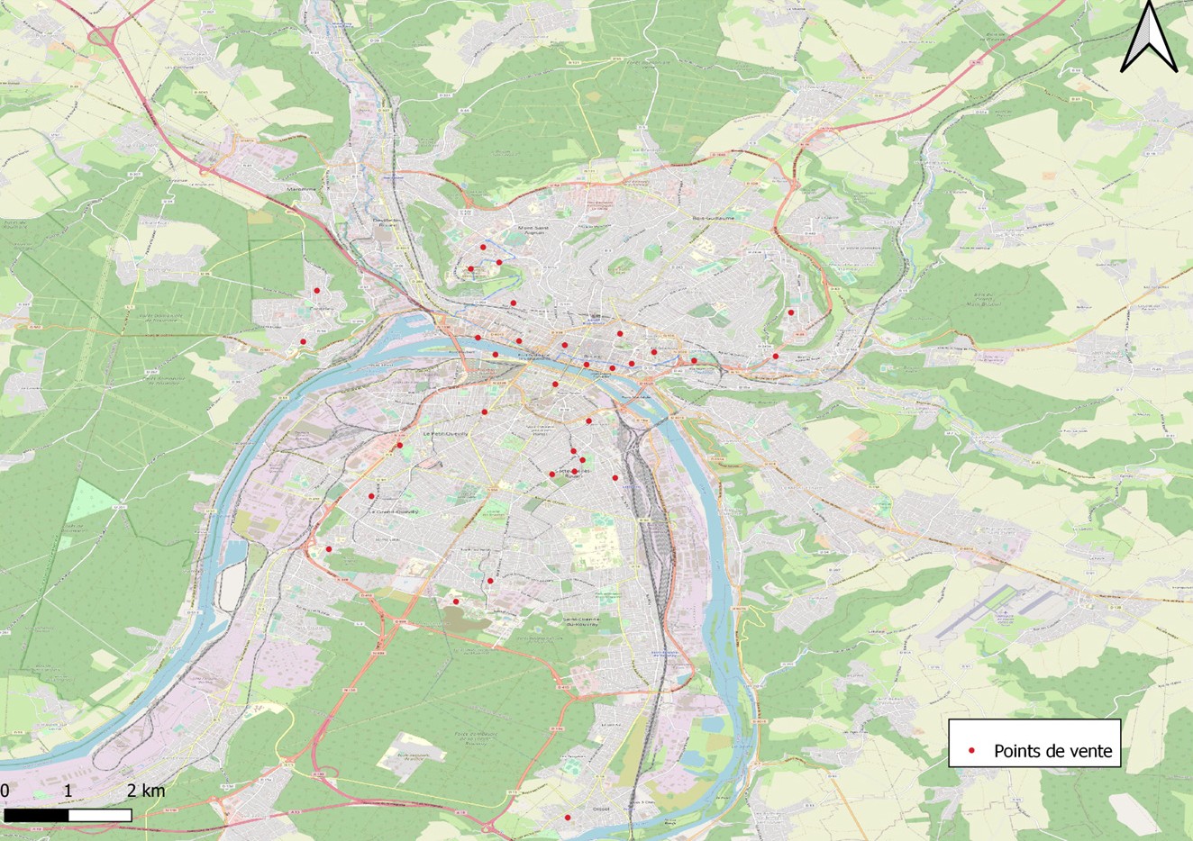 Carte 10 : Points de ventes de stupéfiants, conception Julien Magana 2022