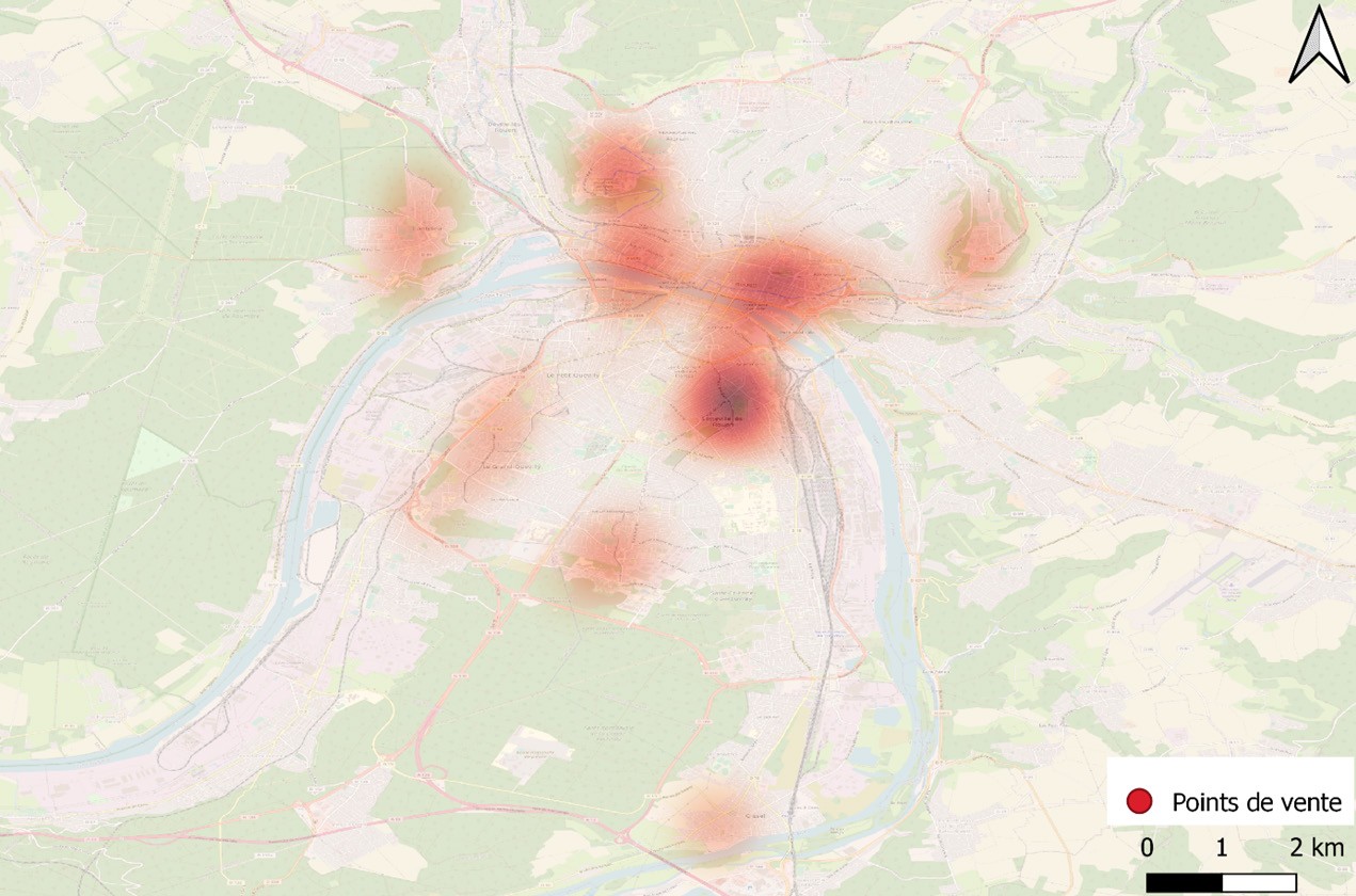 Points de ventes de stupéfiants, conception Julien Magana 2022